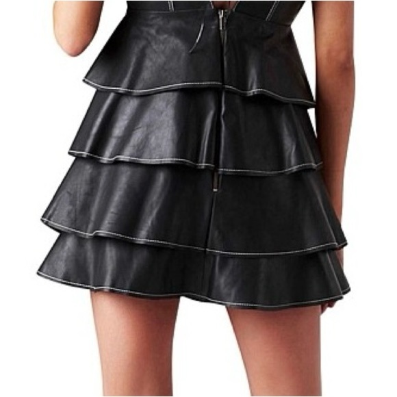 AJE Banskia Ruffled Leather Mini Skirt - Picture 2 of 6
